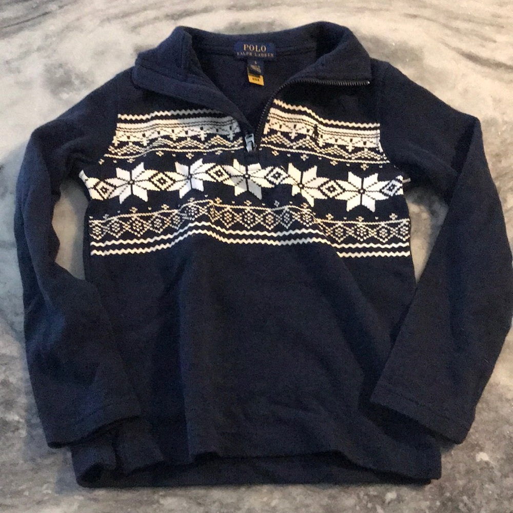 Navy snowflake pullover NWOT